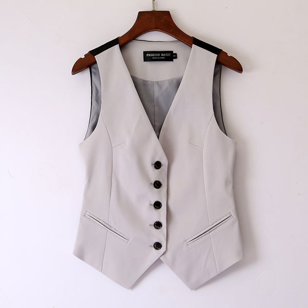

women's jackets jackets plus size fashion women v-neck single breasted suit waistcoat casual vest sleeveless slim lady blazer vests 4x, Black;brown