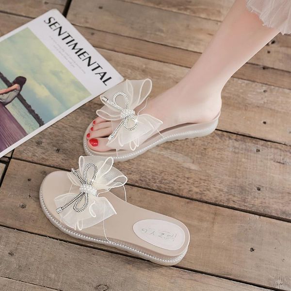 

house slippers platform shoes slipers women slides med butterfly-knot fashion on a wedge flat 2021 luxury basic f, Black