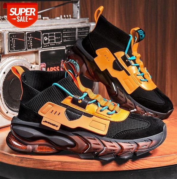 

men's high-socks shoes korean style rice flower bottom white sports casual #f61f