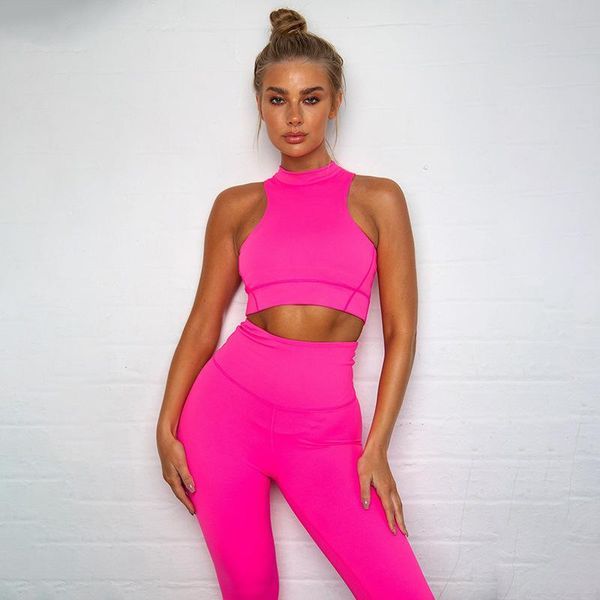 

yoga outfit women's sports suit dress back zipper fluorescent set wear for women gym xl