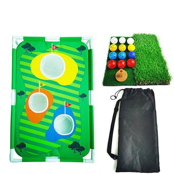 

golf training aids 2021 foldable chipping net cornhole game set golfing target 12 balls for indoor outdoor practice