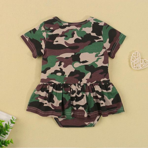 

girl's dresses romper dress born fashion summer baby girl camouflage with ruffles short sleeve o-neck jumpsuit for, Red;yellow