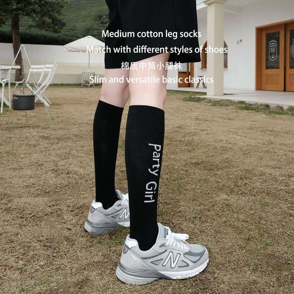 

spring autumn letter side high leg, Black;white