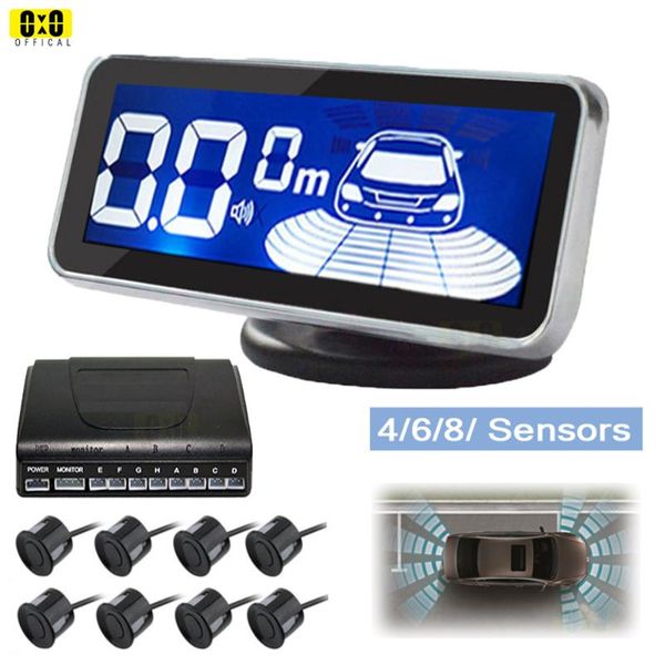 

truck monitor parking sensor 8/6/4 car front back reverse backup detector system led display rear view cameras& sensors