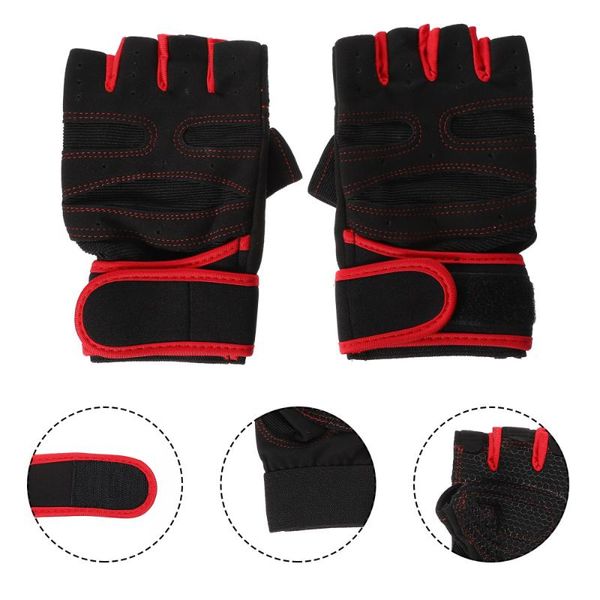 

cycling gloves 1 pair sports outdoor breathable half finger gym anti-skid, Black