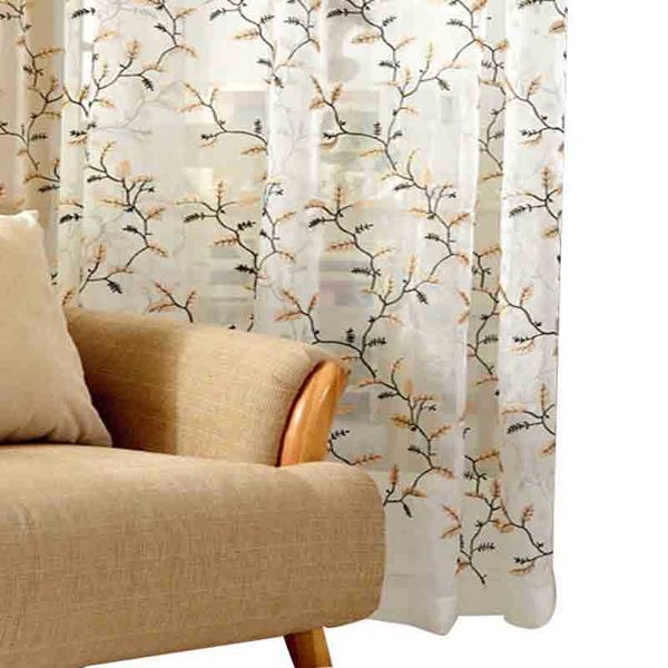 

curtain & drapes leaves transparent sheer for bedroom living room