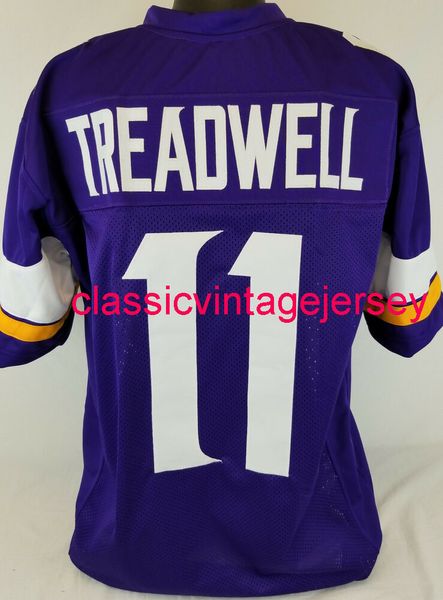 Maglia da calcio viola cucita personalizzata da uomo donna giovanile Laquon Treadwell XS-5XL 6XL