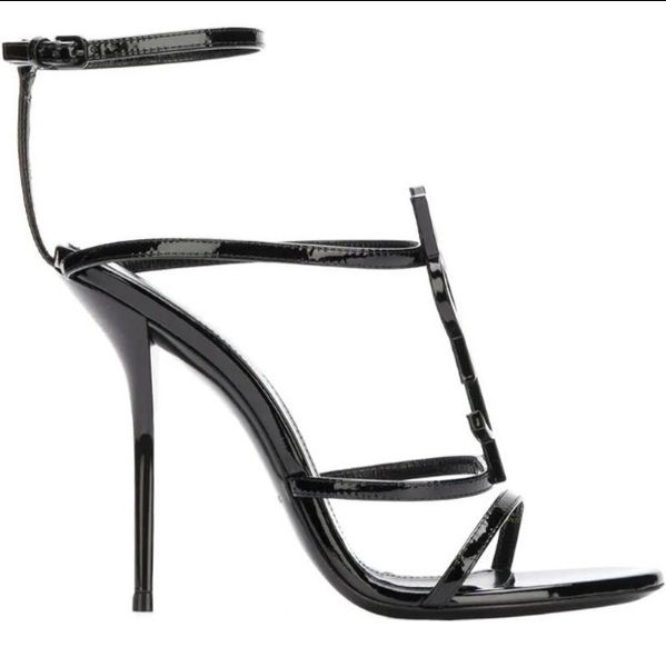 

70% off wholesale sandals flip-flops leather sandals classic metal stiletto high heel women's open toe round, Black