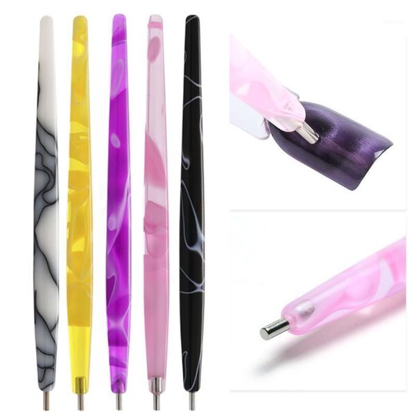 

1pcs magnetic nail art dotting pen brush acrylic diy painting for 3d magic cat eye polish uv gel manicure salon tool saa011, Red;pink