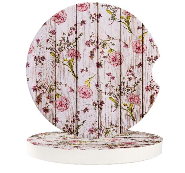 

table runner carnations flowers wood car coasters set heat resistant placemats drink mat tea coffee cup pad waterproof creative decor