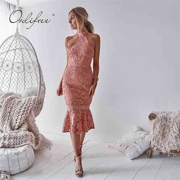 

summer women lace mermaid party dress off shoulder backless sleeveless bodycon pencel 210513, Black;gray