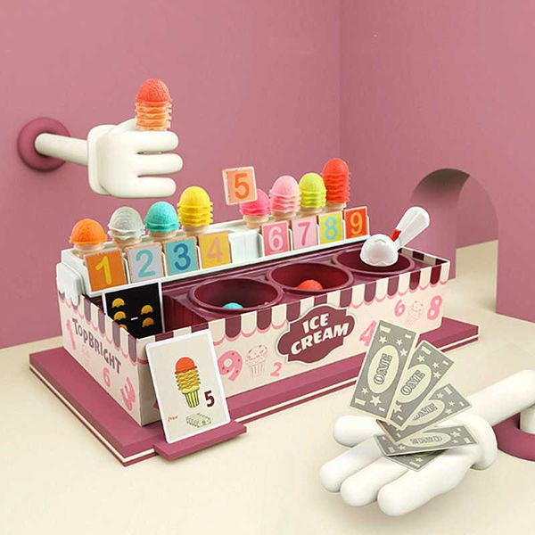 

ice cream machine toys vending set number cognitive children kitchen play house girls birthday gift