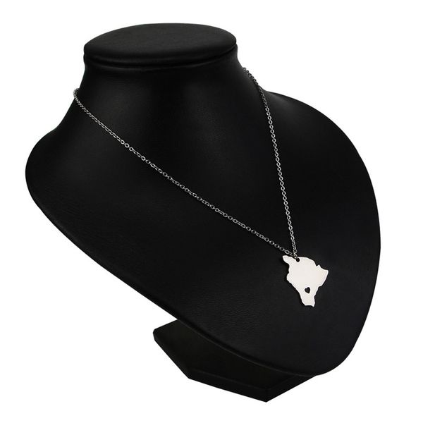 

europe and the united states selling jewelry, stainless steel map of hawaii pendant necklace, Silver