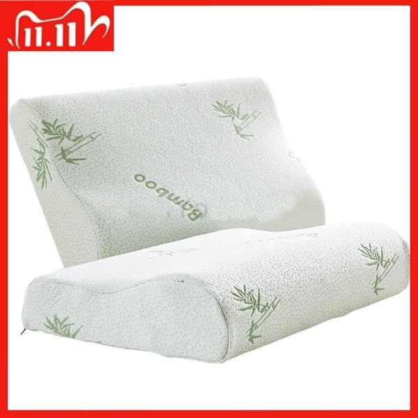 

1pcs bamboo pillows memory foam bedding pillow for sleeping orthopedic beding cervical neck protection