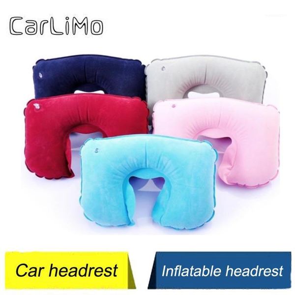 

inflatable travel neck u shaped pillow portable car headrest soft air for office airplane home head rest folding pillow1