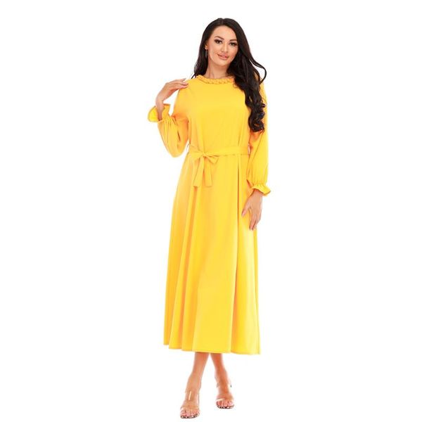 

ethnic clothing turkey islamic muslim hijab dress plus size yellow abaya dubai dresses for women robe longue femme musulmane vestidos ropa, Red