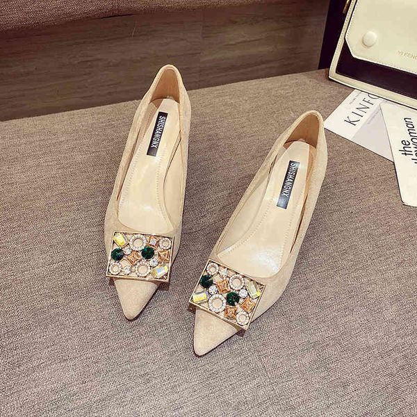 

sandals pink black beige women bridal wedding shoes faux suede crystal shallow woman pumps stiletto high heel mujer 61a