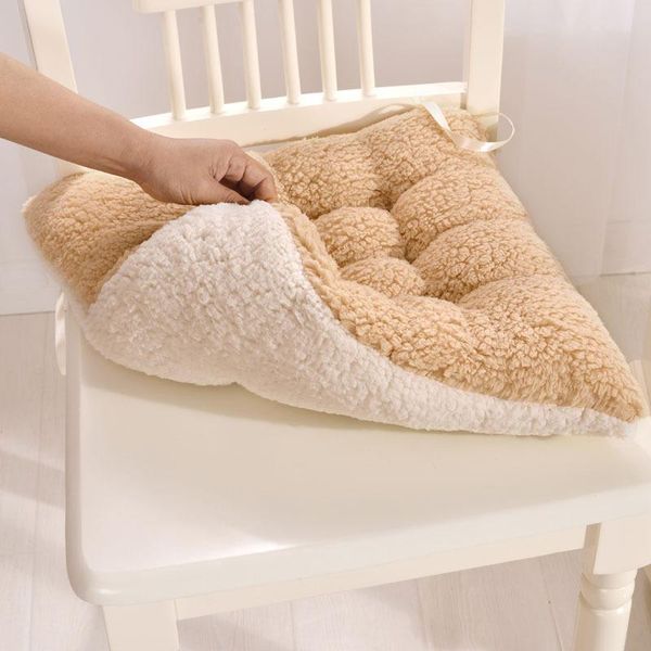 

cushion/decorative pillow thickened plush lamb velvet solid color warmth office chair increased wool cushion decorative pillows for sofa