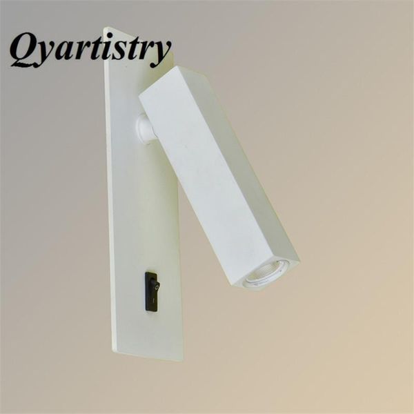 

wall lamp 2021 delivery modern simple square shaking switch el clubhouse bedside study led reading ac 90-260v