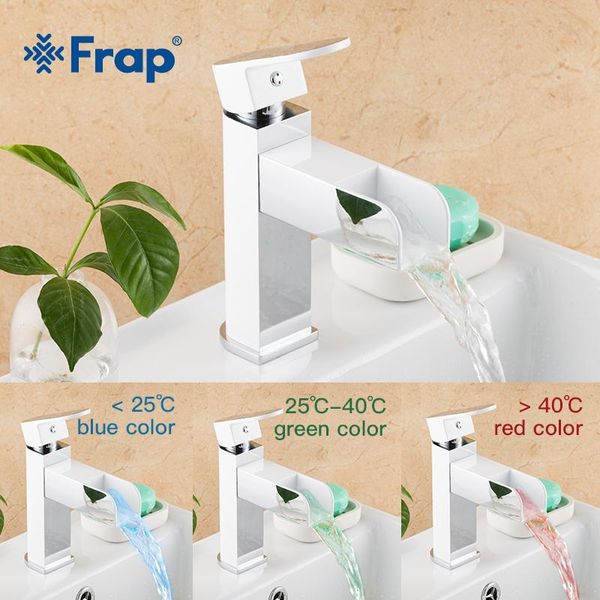 

bathroom sink faucets frap basin faucet led temperature sensor water tap mixer deck mounted grifo lavabo fld3919