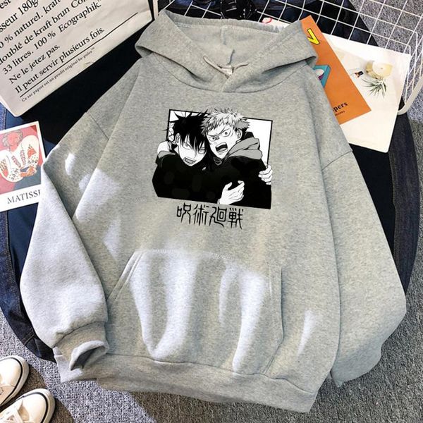 

men's hoodies & sweatshirts jujutsu kaisen satoru gojou prints hoodie menautumn fur-liner hoody hip hop s-xxl sweatshirt casual quality, Black