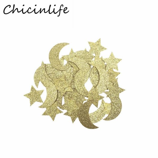 

chicinlife 1bag moon star shape paper confetti eid mubarak islamic muslim ramadan decoration birthday party table supplies