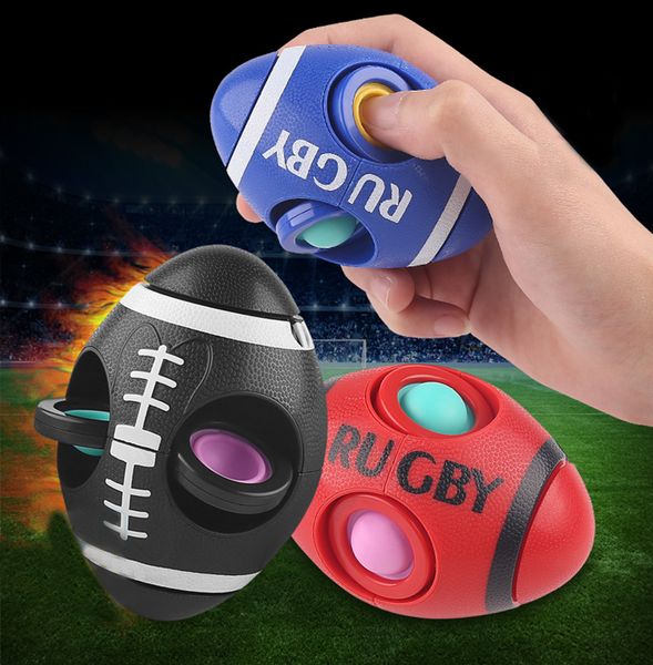 Party Favor Sensory Poppet Toys Fidget Bubble Rugby Finger Spinner Top Gyro Dekompression drehbar einfach entpacken Kinder Weihnachtsgeschenke