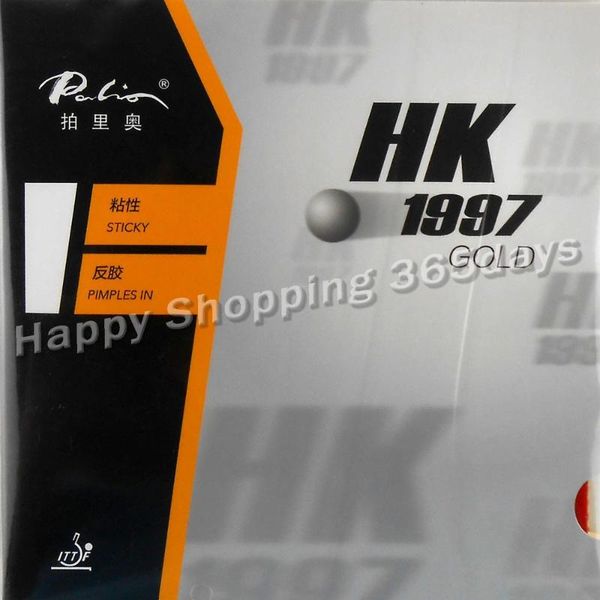 

palio hk1997 gold (sticky) pips-in table tennis (pingpong) rubber with sponge (h48-50) raquets