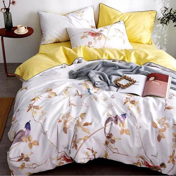 

bedding sets 600tc egyptian cotton wedding sheet pillowcases duvet cover set twin  king double size bedclothes 24 colors #