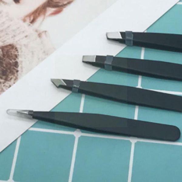 

eyebrow tools & stencils hair removal tweezers steel pink slanted makeup tip beauty sliver point harmless black face tool s9m8