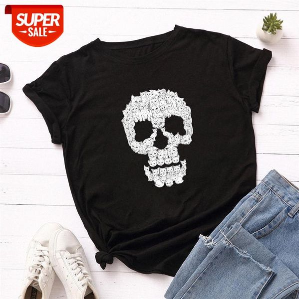 

women's loose round neck short-sleeved cotton t-shirt t227 #t92u, White