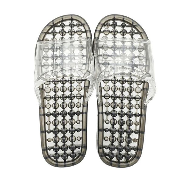 

slippers bathroom female summer indoor non-slip bath massage sandals and thick crystal couple home, Black