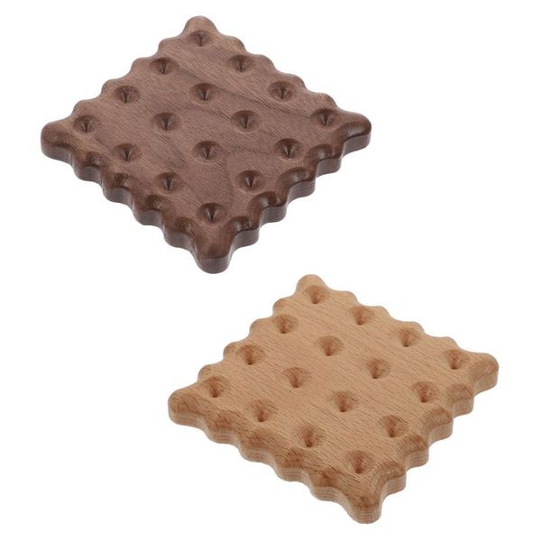 

mats & pads 2pcs heat-proof cup cushions creative wooden durable coasters for home