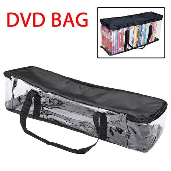 

storage bags large clear holds dvd cd holder easy zip closure carry bag organizer
