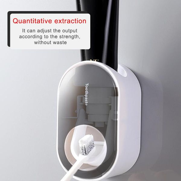 

bathroom toothpaste squeezer automatic dispenser holder dust-proof wall mount stand accessories bath accessory set