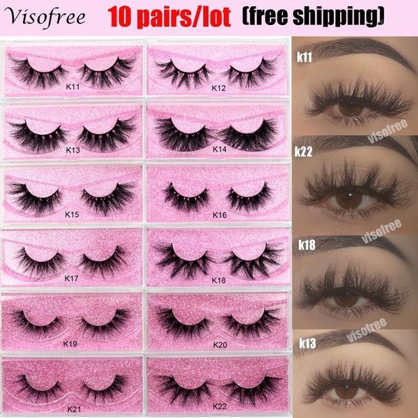 

wholesale eyelashes 10 pairs viso3d mink lashes natural false hand made makeup eye bulk1