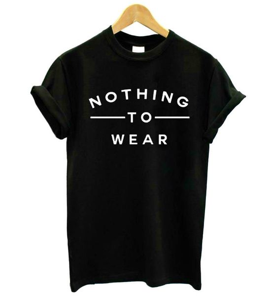 

women's t-shirt nothing to wear printed 100% cotton short sleeve t shirt crewneck plus size funny tees for women ladies girl, White