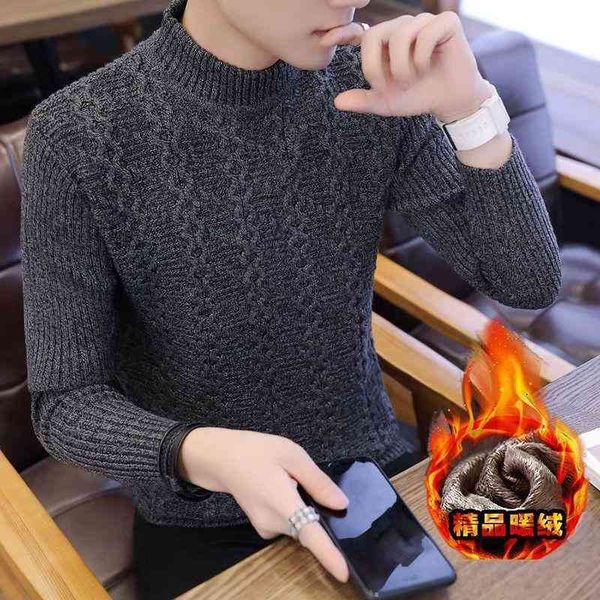 

autumn and winter men's sweater half-collar pullover bottoming shirt cotton knitwear round neck fashion style sweaters, White;black