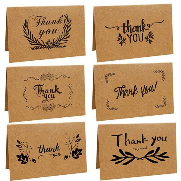 

20pcs thank you cards kraft paper thanks greeting card appreciation cardstock