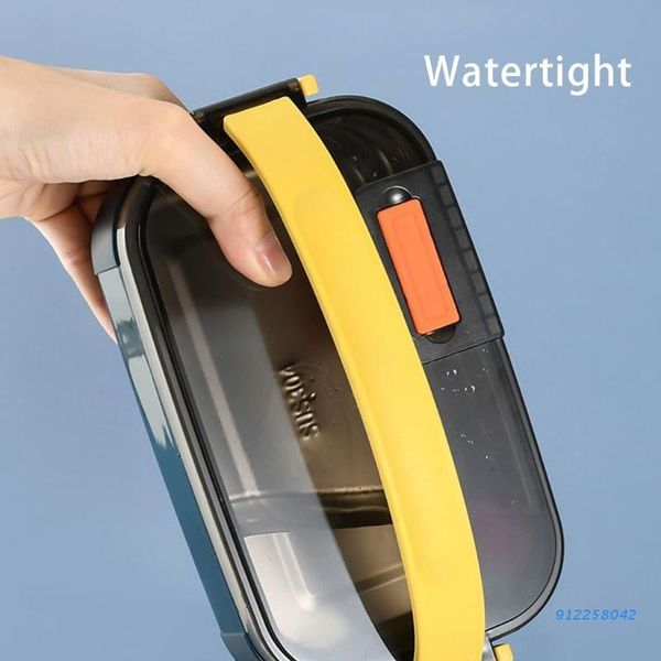 

bowls portable lunch box 2 layers bento stainless steel thermal lunchbox container leak-proof compartiment