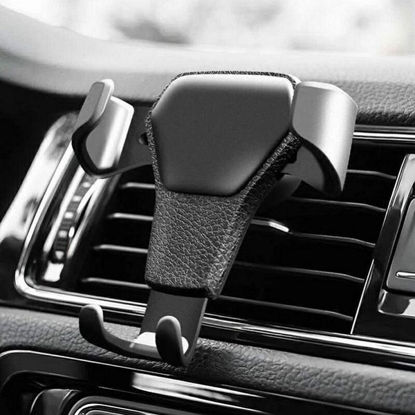 Automatic Bloqueio Gravidade Universal Air Vent GPS Celular Titulares Carros Mount Stand Grille Buckle Type Compatível com All Apple iPhone Android Smartphone