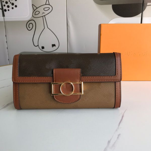 

2021new purses women's wallets zipper bag female wallet purse fashion card holder pocket long women tote bags with box dustbags 68723, Red;black