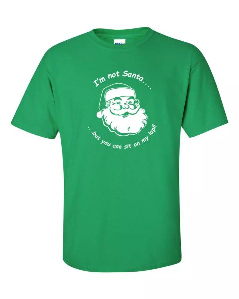 

i"m not santa but you can sit on my lap christmas holiday men's tee shirt 667, White;black