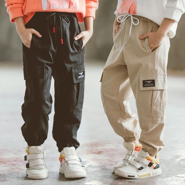 

children cargo pants for boys spring boy trousers fashion cotton kid sports with pocket, Blue