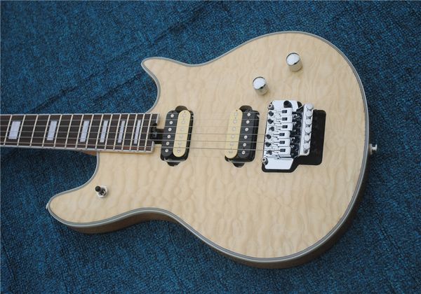 

solid wood body custom burlywood electric guitar with tremolo