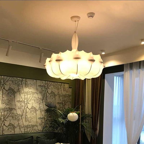 

pendant lamps italian designer fabric silk airship chandelier living room bedroom villa el engineering art