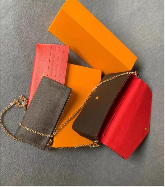 

classic women shoulder bag print letter chain bags leather card wallet crossbody purse messenger femal handbag letter y no box