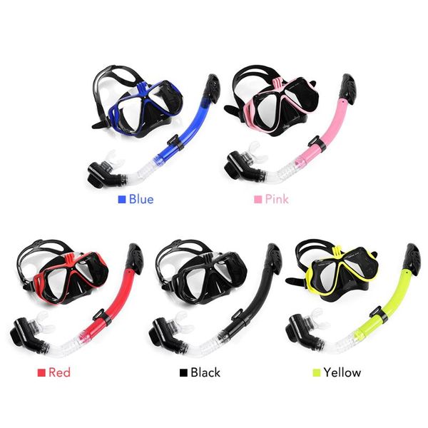 

diving snorkel mask set snorkeling gear scuba equipment foldable goggles anti fog tempered glass goggle masks