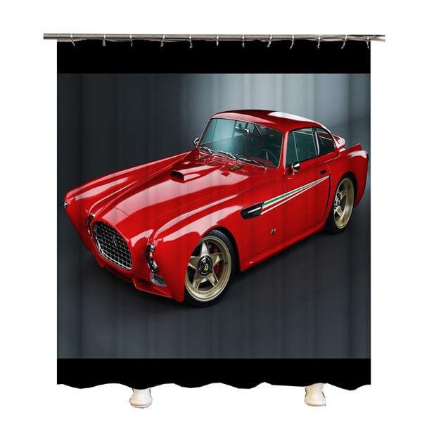 

shower curtains red car washable colorful for bathroom drop