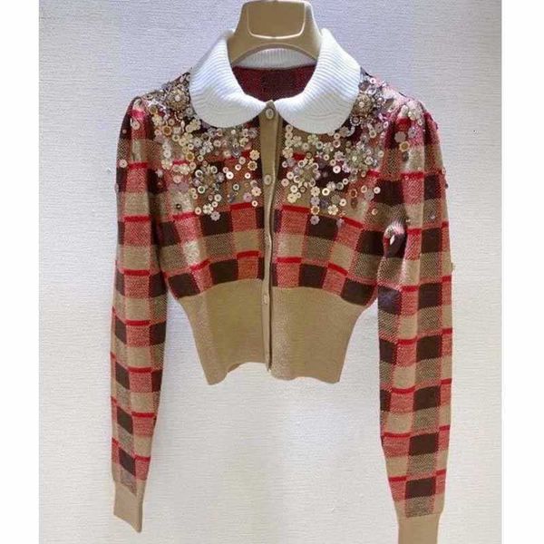 

women's sweaters pan women's turtleneck peter cardigan vintage plaid sweater sequins sweet sweaters knitted or crocheted short jac, White;black